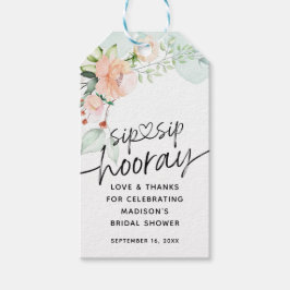 Floral Sip Sip Hooray Favor Vrijgezellenfeest Cadeaulabel