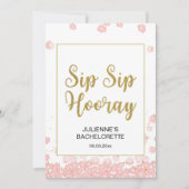 Floral Sip Sip Hooray | Roze en goud (Voorkant)