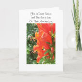 Floral Sister en Husband gepersonaliseerd Jubileum Kaart (Voorkant)