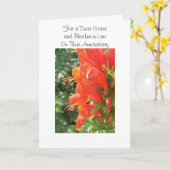 Floral Sister en Husband gepersonaliseerd Jubileum Kaart (Gele Bloem)