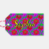 Floral Sister Quote & Monogram | bijzonder Cadeaulabel (Achterkant Horizontaal)