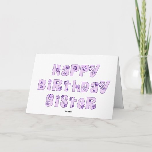 Floral Sister Verjaardag Wenskaart Kaart (Achterkant)