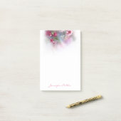 Floral Sjabloon Elegant Waterverf Rozen Script Post-it® Notes (Op bureau)