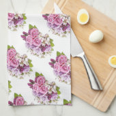 Floral Sjabloon Waterverf Kunstroze rozen Elegant Theedoek (Quarter Fold)