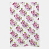 Floral Sjabloon Waterverf Kunstroze rozen Elegant Theedoek (Verticaal)