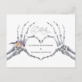 Floral Skeleton | Details Halloween Wedding Guest Informatiekaartje