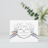 Floral Skeleton | Details Halloween Wedding Guest Informatiekaartje (Staand voorkant)