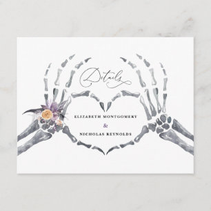 Floral Skeleton   Details Halloween Wedding Guest Informatiekaartje