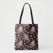 FLORAL SKELETON HALLOWEEN CANVAS TAS (Voorkant)