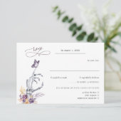 Floral Skeleton | Halloween Wedding RSVP (Staand voorkant)