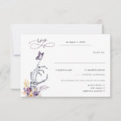 Floral Skeleton | Halloween Wedding RSVP Kaartje (Voorkant)