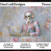 Floral Skeleton in Headphones EQ9L Decoupage Tissuepapier