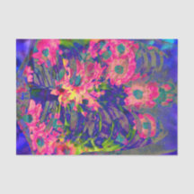 Floral Skeleton Rib Cage Paars Roze  Kunst