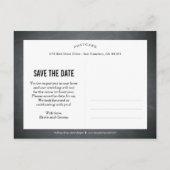 Floral Sketch Bewaar de datum - schoolbord Aankondigingskaart (Achterkant)