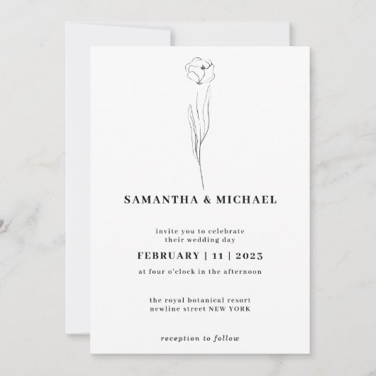 Floral Sketch Clear Indie Botanisch Kaart (Voorkant)