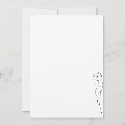 Floral Sketch Clear Indie Botanisch Kaart (Achterkant)