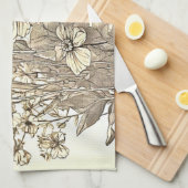 Floral Sketch Design Theedoek (Quarter Fold)