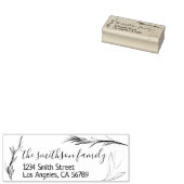 Floral Sketch Handtekening Aangepaste naam Rubberstempel (Gestempeld)