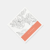 Floral Sketch Napkin Servet (Hoek)