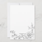 Floral Sketch on White Bridal Shower Invitation Kaart (Achterkant)