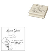 Floral sketch rubberstempel (Gestempeld)
