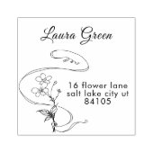 Floral sketch rubberstempel (Afrduk)