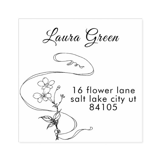 Floral sketch rubberstempel (Afrduk)