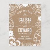 Floral Sketch Save the Date - Ambacht Aankondigingskaart (Voorkant)