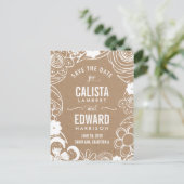 Floral Sketch Save the Date - Ambacht Aankondigingskaart (Staand voorkant)