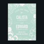 Floral Sketch Sla de datum op - Bewerkbare kleur Aankondigingskaart<br><div class="desc">Moderne en stijlvolle sla de datumkaarten op van Berry Berry Sweet Design. Bezoek onze design showroom op WWW.BERRYBERRYSWEET.COM</div>