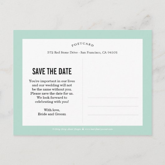 Floral Sketch Sla de datum op - Bewerkbare kleur Aankondigingskaart (Achterkant)