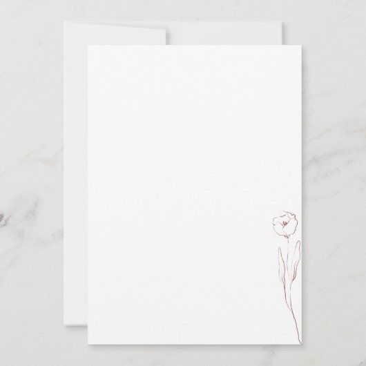 Floral Sketch Terracotta Indie Botanisch doen we Kaart (Achterkant)