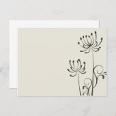 Floral Sketch Uitnodiging Briefkaart (Voorkant / Achterkant)