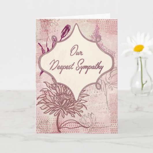 Floral Sketches — Blush Sympathy Card Kaart (Kleine Plant)