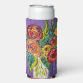 Floral skinny koelbox seltzer blikjeskoeler (Seltzer Voorkant)