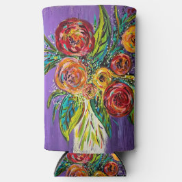 Floral skinny koelbox seltzer blikjeskoeler