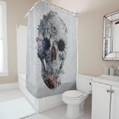 Floral Skull 2 Douchegordijn (In situ)