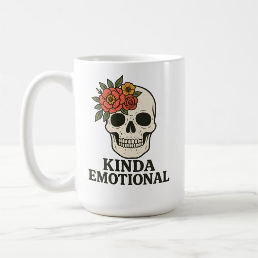 Floral Skull Aesthetic with Soft Emotional Touch Koffiemok (Links)