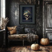 Floral Skull Art -  Stijlvol Poster