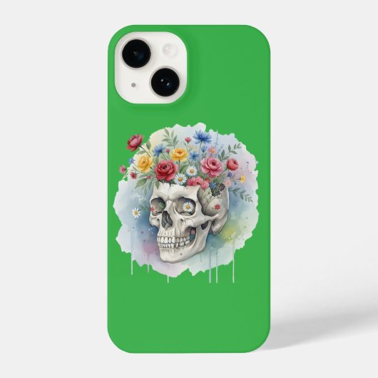 Floral Skull Artistic iPhone Case | Bold and Creat iPhone Hoesje (Achterkant)