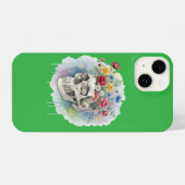 Floral Skull Artistic iPhone Case | Bold and Creat iPhone Hoesje (Achterkant horizontaal)