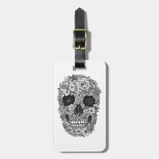 Floral Skull Bagagelabel (Voorkant verticaal)
