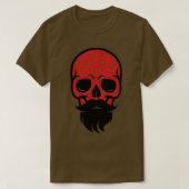 Floral Skull Beard Skull met Beard en Mustache F T-shirt (Design voorkant)