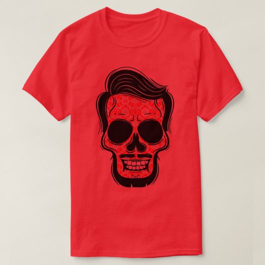 Floral Skull Beard T-shirt (Design voorkant)