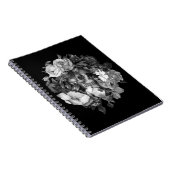 Floral Skull Black en White Custom Notitieboek (Rechterzijde)