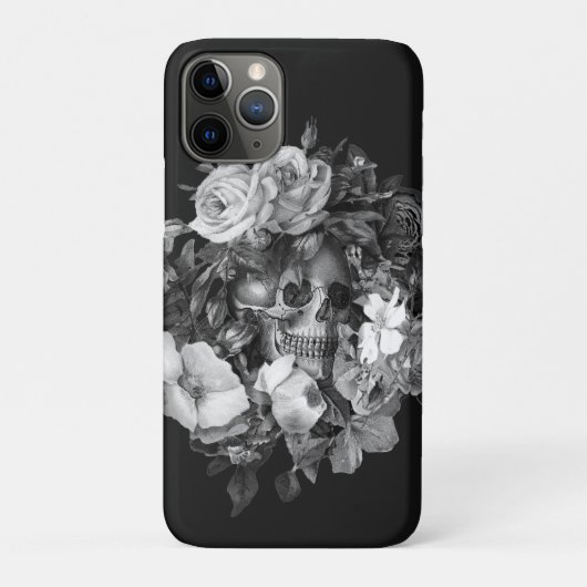 Floral Skull Black & White Case-Mate iPhone Case (Achterkant)