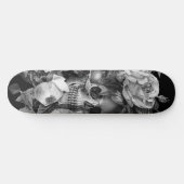  Floral Skull Black & White  Persoonlijk Skateboard (Horizontaal)