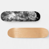  Floral Skull Black & White  Persoonlijk Skateboard (Horizontaal)