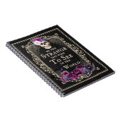 Floral Skull  Border Funny Quote Halloween Notitieboek (Rechterzijde)