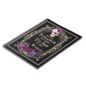 Floral Skull  Border Funny Quote Halloween Notitieboek (Linkerzijde)